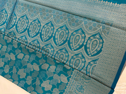 Rama Blue Soft Kanjeevaram Styles Zari Designer Saree