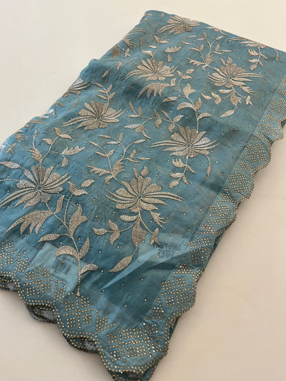 Embroidery work fancy saree