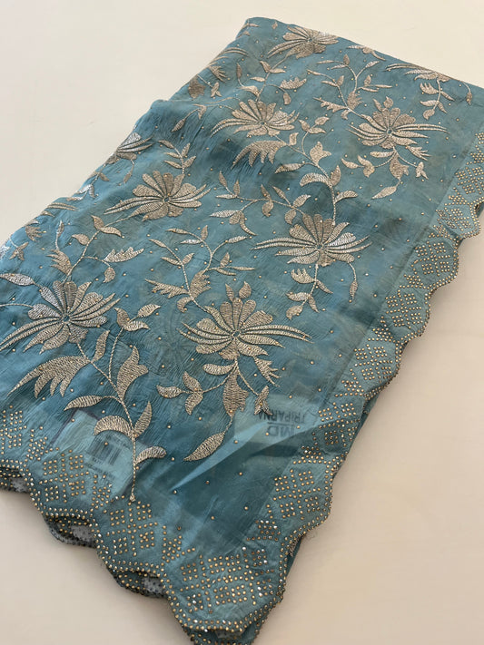 Embroidery work fancy saree