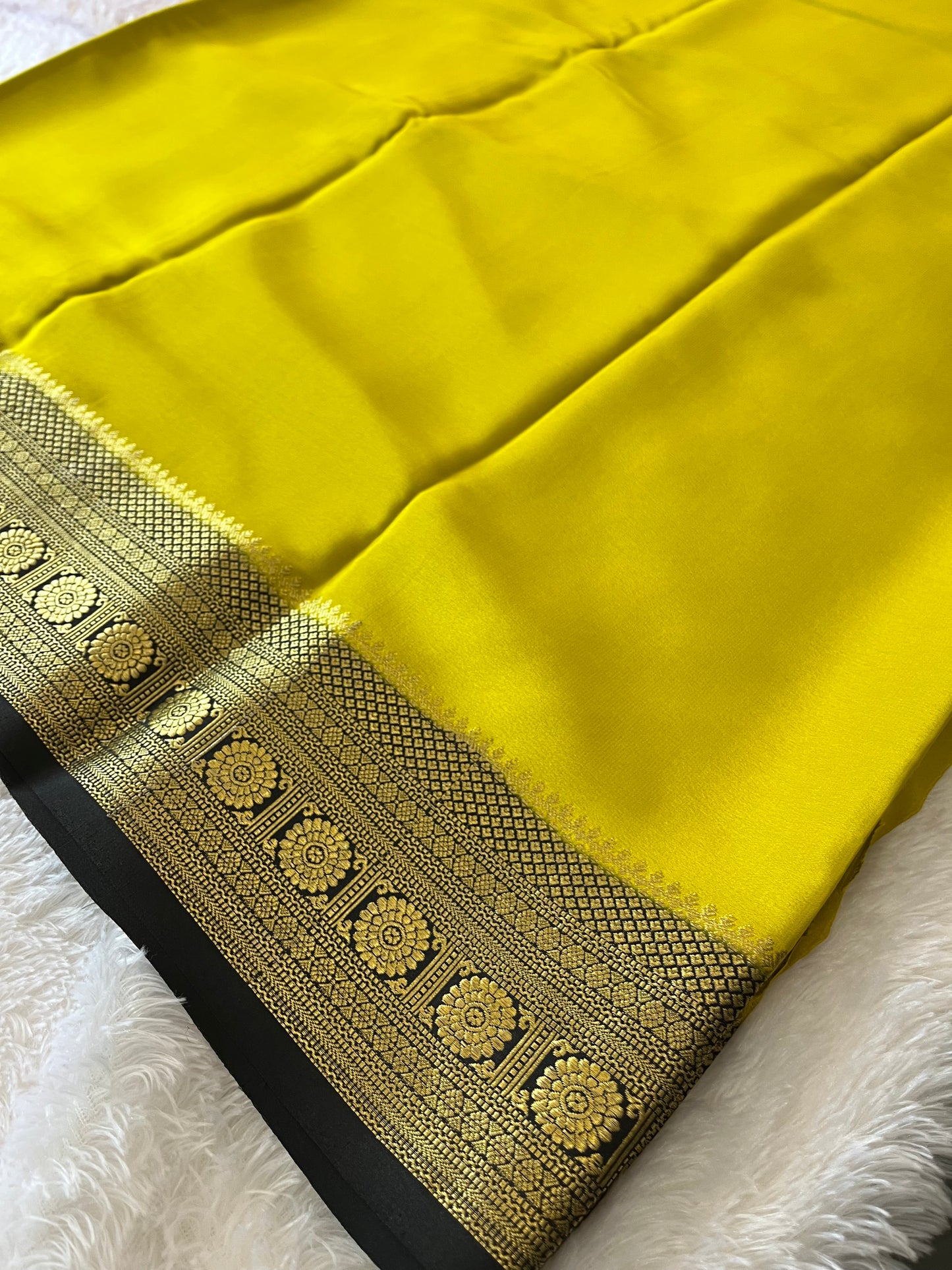 100 GSM Pure Mysore Crape silk saree