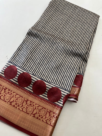 Ju3 Premium Printed Tussar