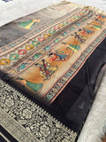 Kalamkari Printed Crape-JU14