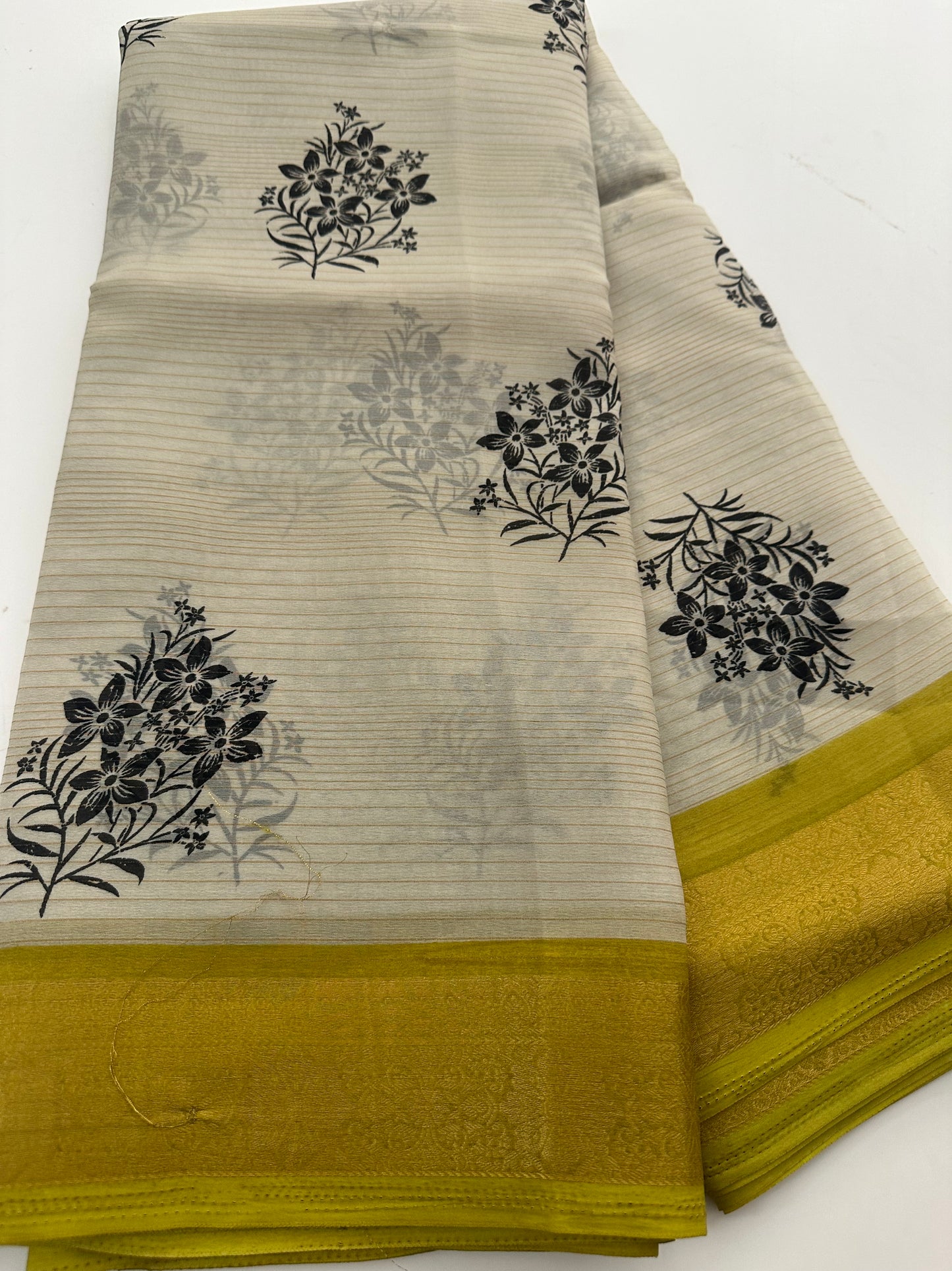 Fancy Cotton Chiffon Saree-J1