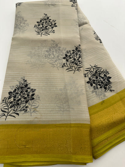 Fancy Cotton Chiffon Saree-J1