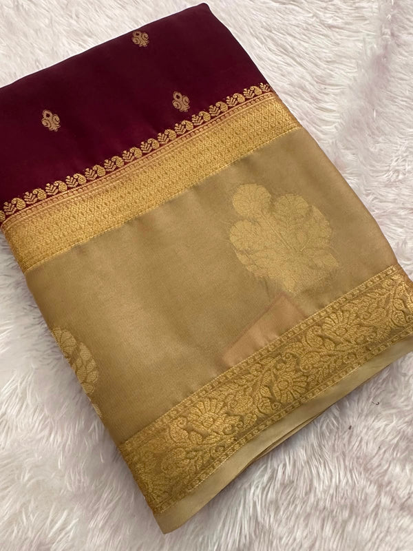 Semi Mysore Crape Silk saree-JU19