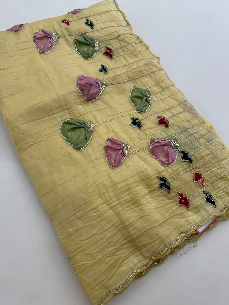 Crochet Work Organza Saree-J24