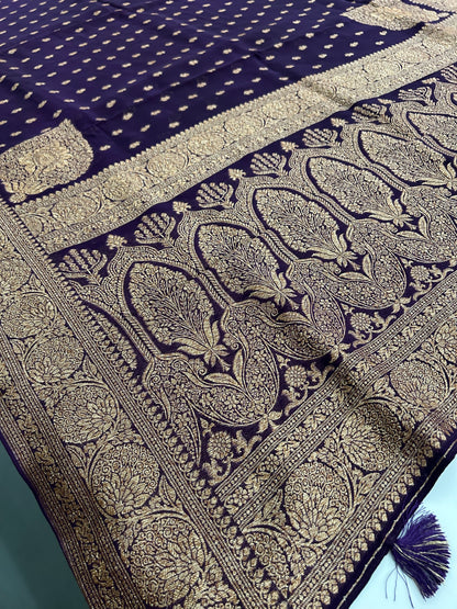 PURE VISCOSE CHIFFON SAREE-M20