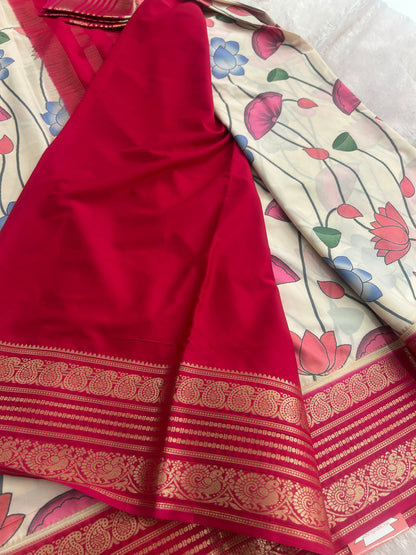 Floral Printed Semi Mysore Silk