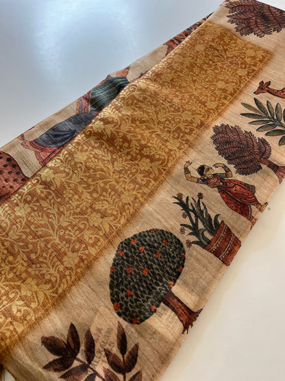 Premium Tussar Crape brocade