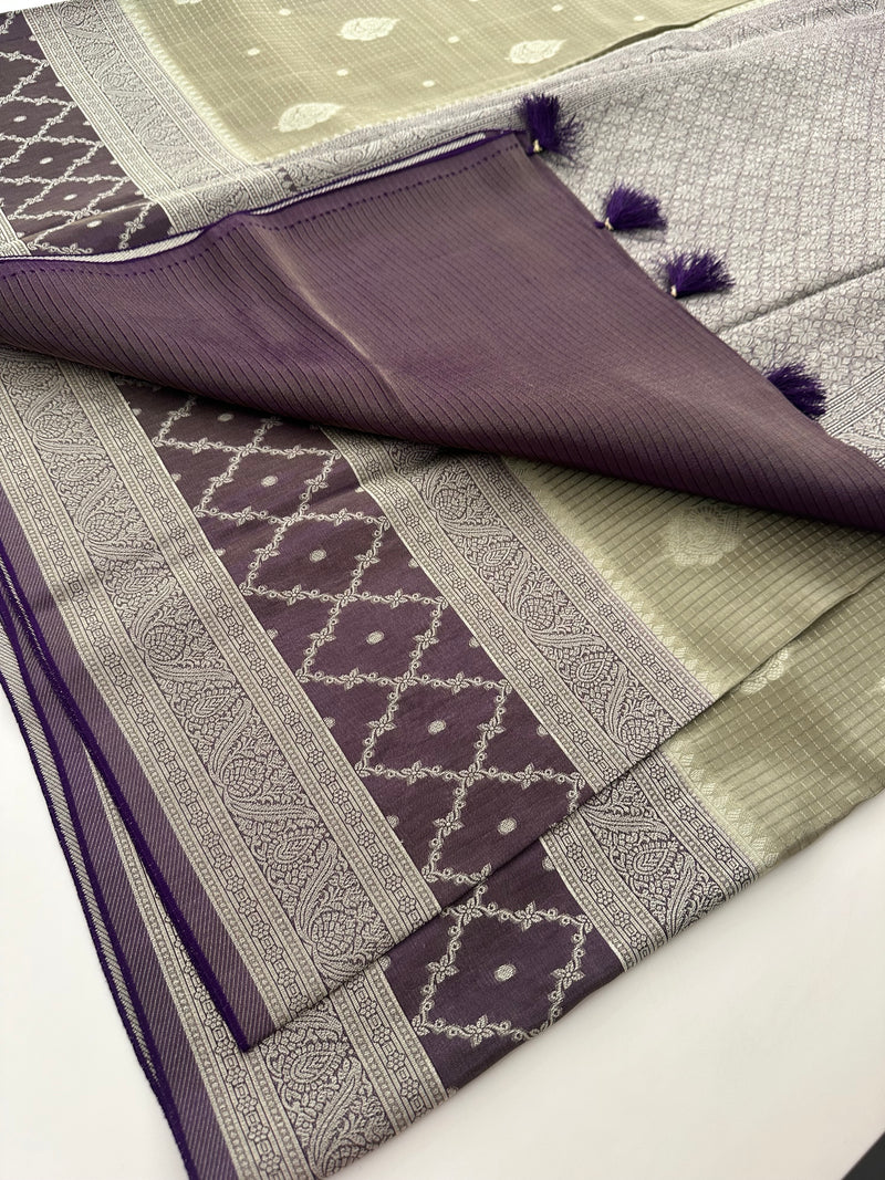 Traditional South Indian Style Crafred Pure Viscose Saree Distinguished by intricate weaving🌹 -JU15