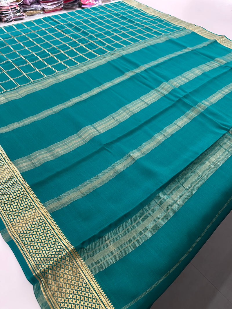 Pure Crape Mysore Silk Saree  100GSM❤️❤️-J22