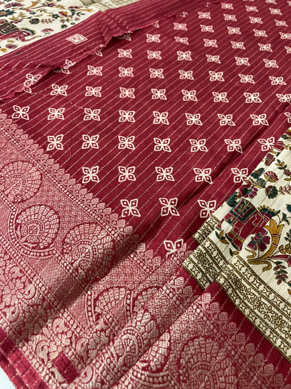 Tussar Zari Lines