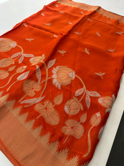 Jute Chiffon Premium Designer Saree-M26