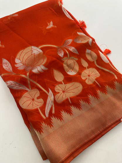 Jute Chiffon Premium Designer Saree-M26