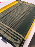 Semi Mysore Silk Checks Saree with Butta-AU16