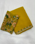 Rangoli silk Saree with Multi Emrodiry sequins Work With Embroidery Beautiful blouse
