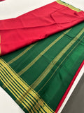 80GSM Pure Mysore Crape Silk Sarees-AU4