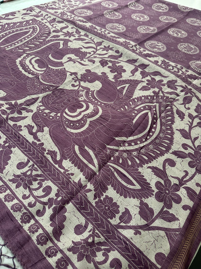 Kalamkari Tussar Printed-M26