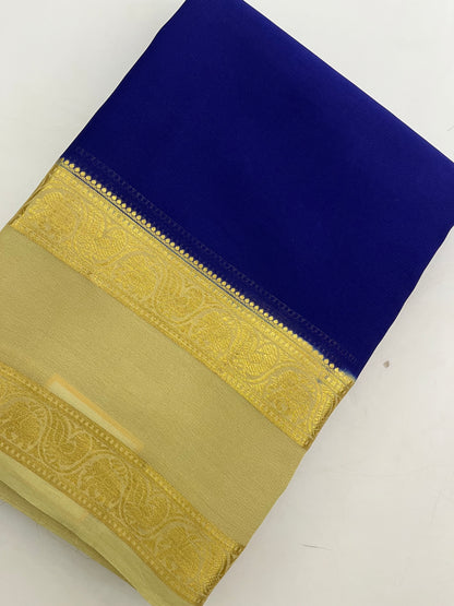 70GSM Pure Mysore Crepe Silk Saree
