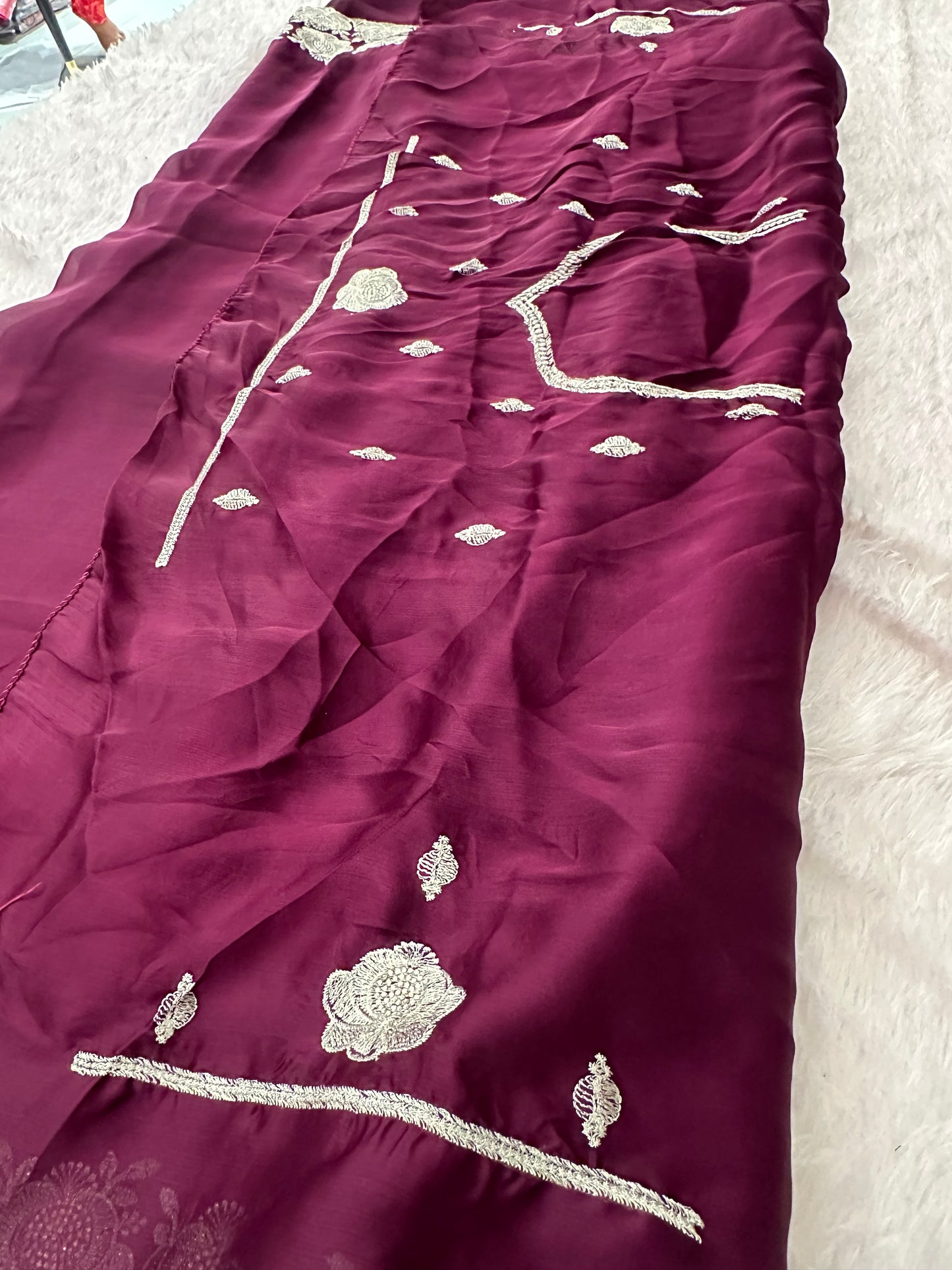 Soft Organza Silver Work-M12