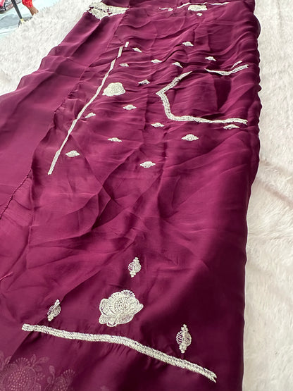 Soft Organza Silver Work-M12