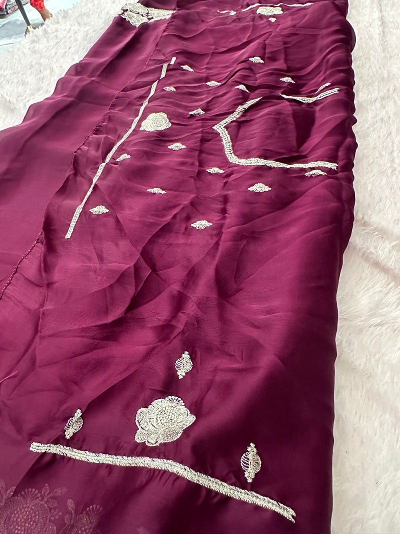 Soft Organza Silver Work-M12