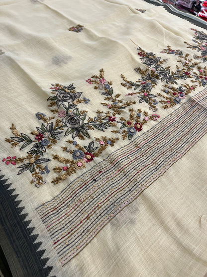Linen designer embroidery