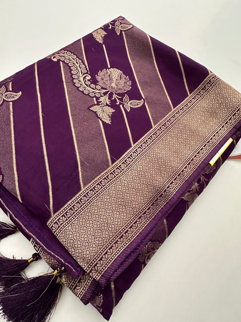 Purple Floral Designer Saree AU24