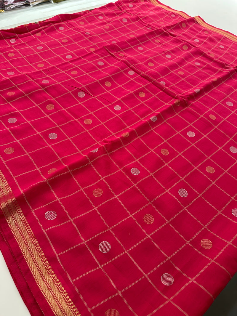 Chiffon Premium Soft Fabric Checkered and Coin Butta Prints -JU28
