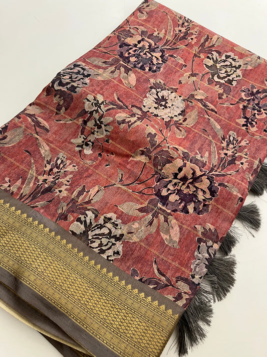 Printed Tussar Fancy