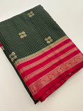 Semi Mysore Silk Checks Saree with Butta-AU16