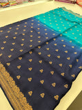 Dyed Crape Saree weaving, Butta, and weaving border🌹-AU2