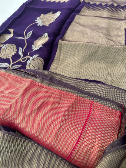 Jute Chiffon Premium Designer Saree-M26