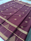 Crape Vintage Saree Wine Shade(PreBooking Only) 7-10 Days Shipment.