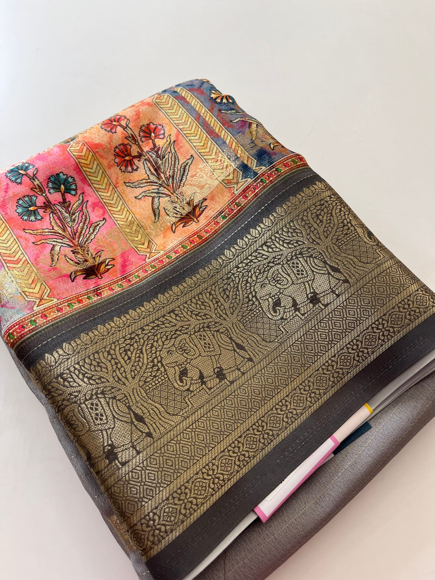Printed Tussar silk