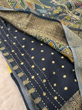 Katha Work Pure Chanderi Mul Saree🔥❣️-JU11