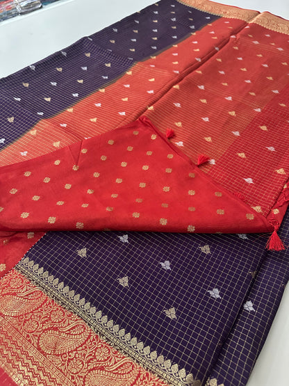Viscose Banarasi saree-M27