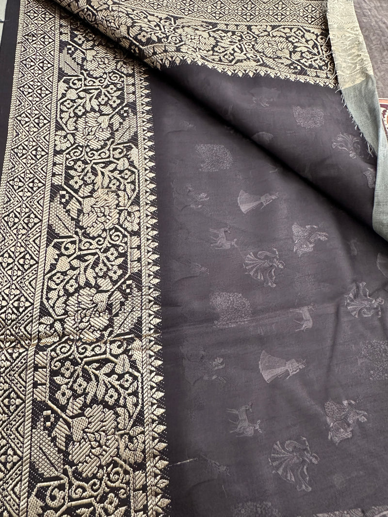 Kalamkari Printed Crape-JU14