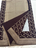 Rust Heritage Linen Designer Saree with Butta Design 🌹-AU2
