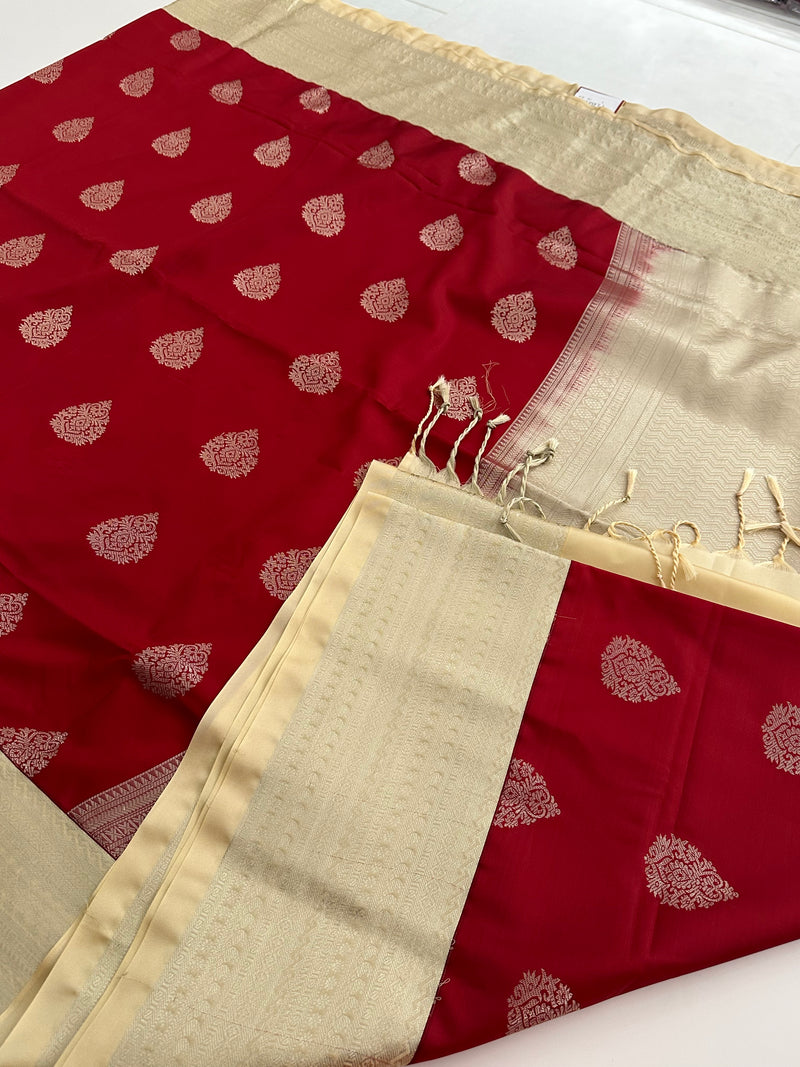 New Semi Soft silk Sarees From Kanchi in beatiful Borders -JU20
