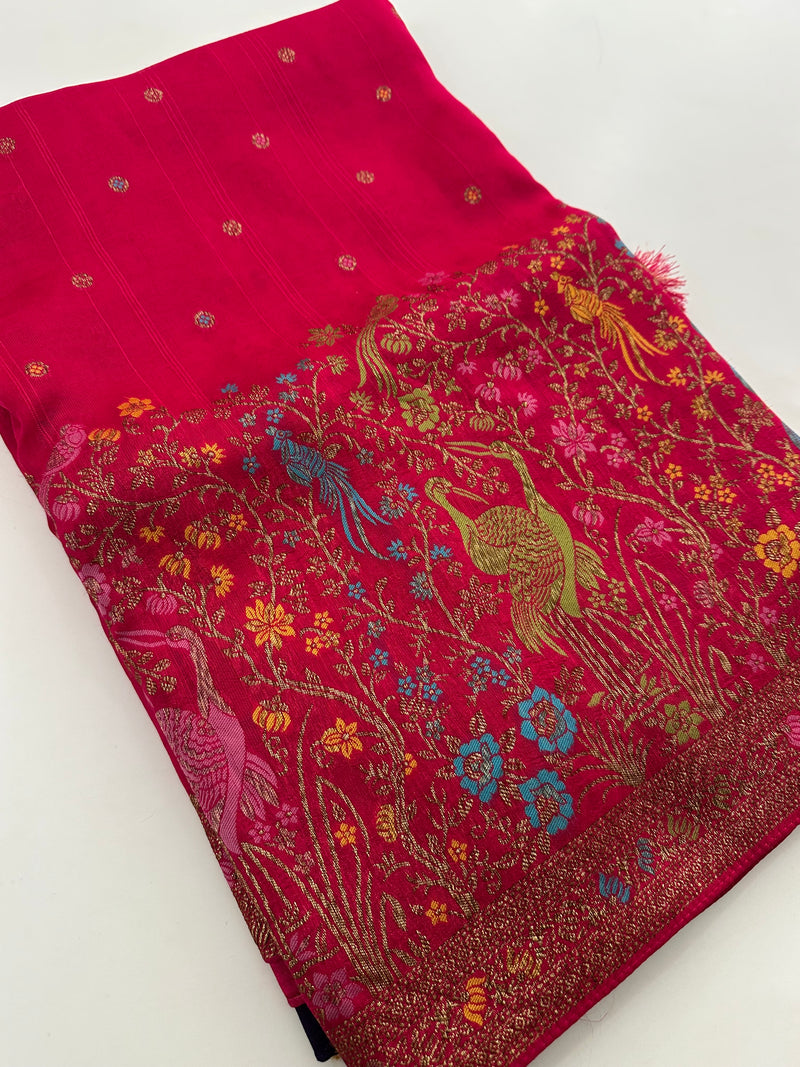 Full Weaving Pure Tussar Premium Designer Saree-J26