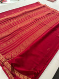 Semi Mysore Silk Small Border Jhumki Buttas - Red - AU27