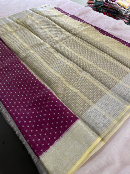 Madhubani silk contrast