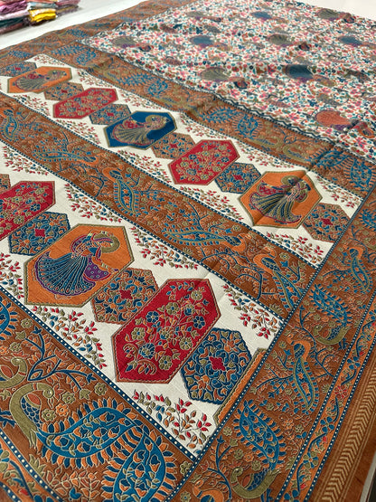 Kalamkari Tussar Printed-M26