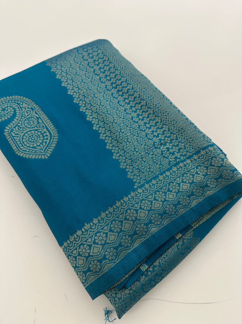 Banarsi Crape Fancy 🌹-AU6