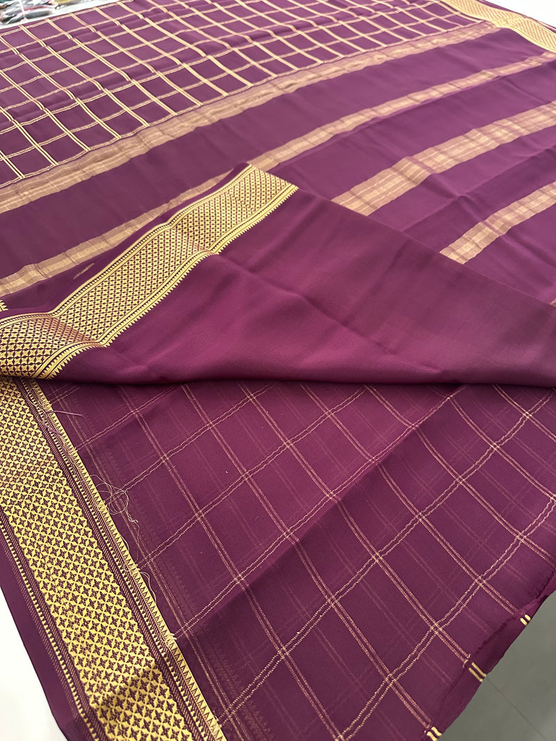 Pure Crape Mysore Silk Saree  100GSM❤️❤️-J22