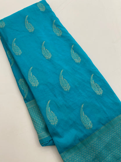 310 Banarasi silky single leaf buttas