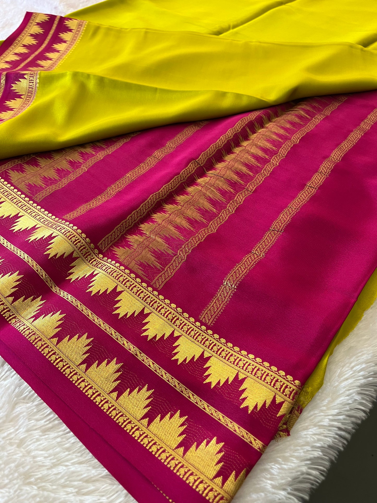 100 GSM Pure Mysore Crape silk saree