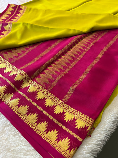 100 GSM Pure Mysore Crape silk saree
