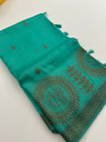 Jute Tussar Designer Sarees beautiful colour combinations🌹-AU9
